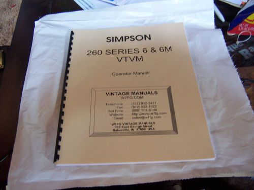 SIMPSON 260 SERIES 6 &amp; 6M VTVM OPERATOR MANUAL