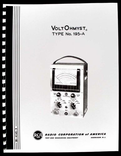 RCA VOLTOHMYST 195-A  195A Operating Manual