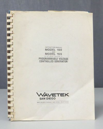 Wavetek Model 150/155 Option 2 Programmable Voltage Generator Instruction Manual
