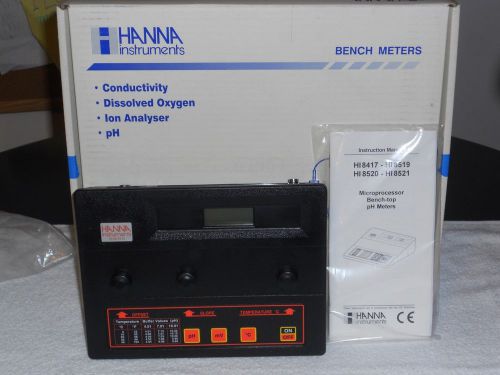 Hanna HI8519 Microprocessor Bench-Top pH Meter HI-8519 - NEW in the Box!