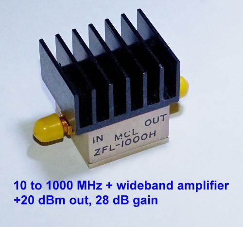 Mini-Circuits 10-1000 MHz  high gain, medium power amplifier, +15 v, tested.