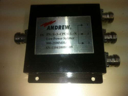 ANDREW 3-Way N-Type Low Power Splitter S-3-CPUS-L-N 800-2500 MHz 50 watts