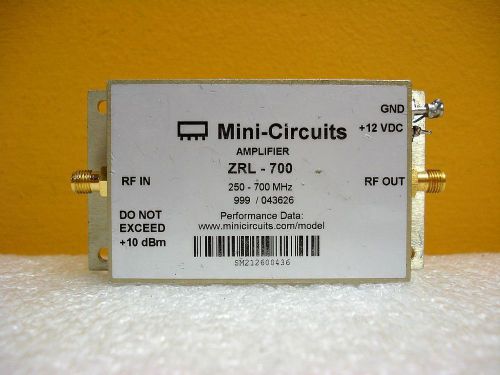 Mini-Circuits ZRL-700, 250 to 700 MHz, 50 Ohm, SMA (F-F), Low Noise Amplifier