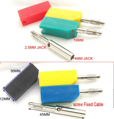 50pcs 5 color 4mm banana plug screw cable lock to binding post speakers probes for sale