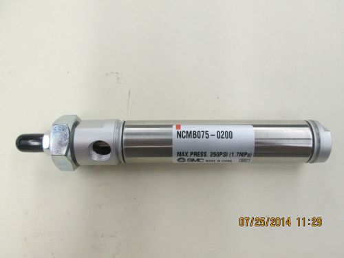 Smc ncmb075-0200 2in stroke 3/4in bore 250psi pneumatic cylinder for sale