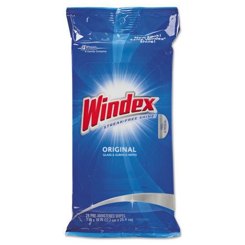 Windex dvocb702325 glass &amp; surface wet wipe cloth 7&#034; x 10&#034; 28/pack for sale