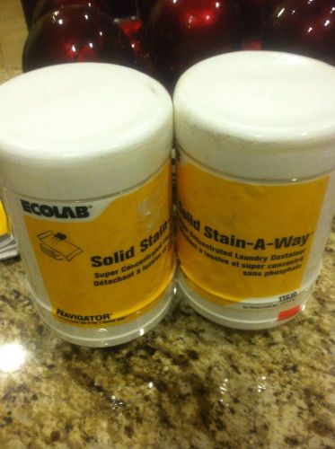 2 Ecolab Solid Stain-A-Way Super Concentrated Laundry Destainer Commercial Solid