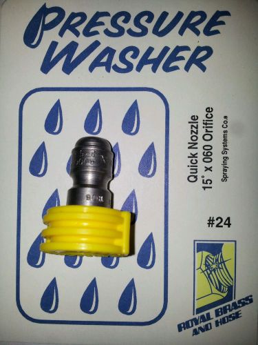 Pressure Washer Fitting Quick Nozzle 15° x 060 Orifice