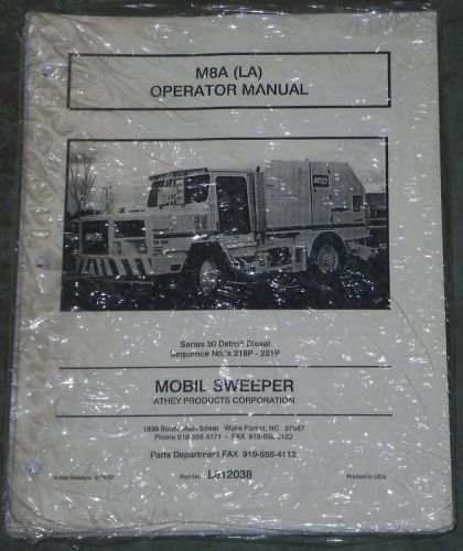 Mobil M8A LA Street Sweeper Operator&#039;s Manual, NEW