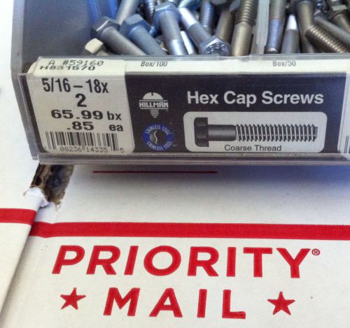 100-stainless steel hex cap bolts f593c, coarse 5/16-18x2 free priority ship! for sale
