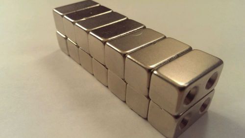 Grade N42 Neodymium Rare Earth Countersunk Magnets 1&#034; x 1/2&#034; x 1/2&#034;  Qty:14