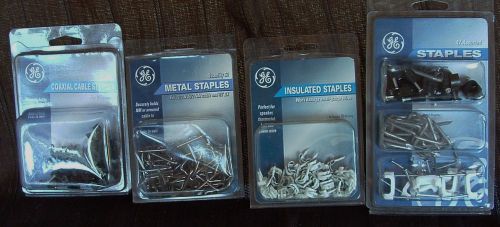 Lot of 4 pkgs of mixed electrical wire &amp; cable staples    #18 for sale
