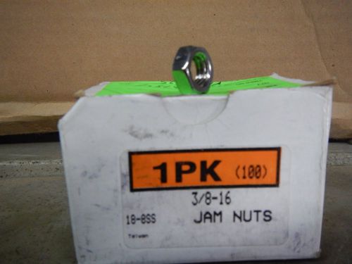 3/8 - 16 hex machine screw jam nut 18-8 stainless steel 100 qty