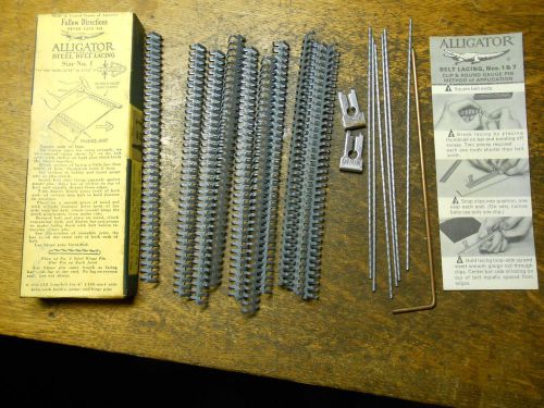 Alligator  Steel Belt Lacing Size #1-A  1/16&#034; to 3/32&#034;- 10- 6&#034; pieces -6 hinges