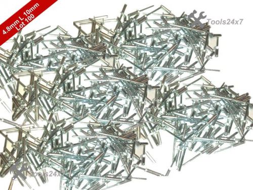 4.8mm dia x 10mm standard open dome aluminum blind pop rivets new lot of 100 for sale