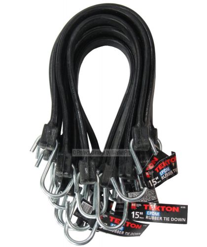 10pc 15&#034; premium heavy duty epdm rubber blend bungee tie down strap cord lot for sale