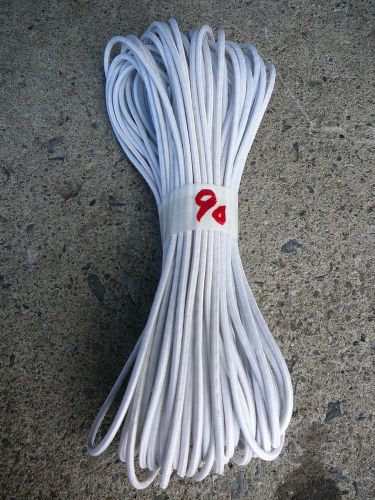 All White MICRO Nylon coated rubber rope shock cord 1/8&#034; x 90&#039; MINI Bungee Cord