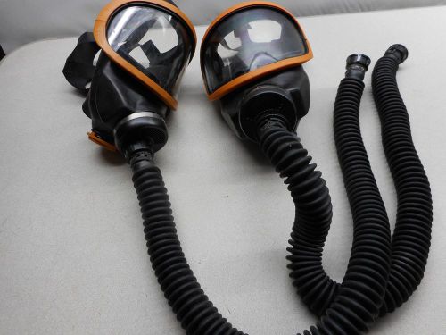 ( 2 ) MSA  FULL FACE  AIR PURIFYING RESPIATOR GAS MASK   LARGE MASK