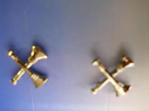 DOUBLE crossed  BUGLE PINS FOR FIREFIGHTER COLLAR