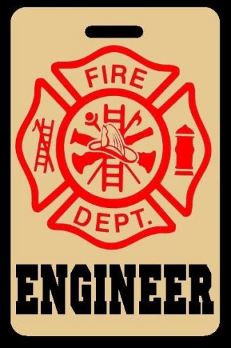 Tan ENGINEER Firefighter Luggage/Gear Bag Tag - FREE Personalization
