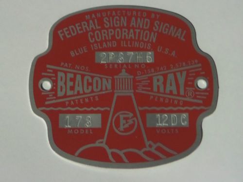 Federal sign and signal model 173 beacon ray replacement badge for sale