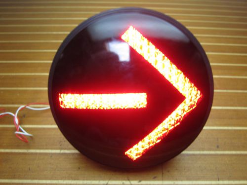 Leotek 12&#034; dia 110 volt ac electric red arrow led traffic signal light module for sale