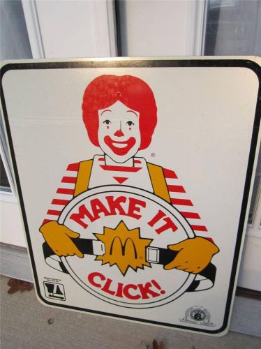 Vintage McDonalds Restaurant Sign Highway Safety Road Trip Ronald McDonald