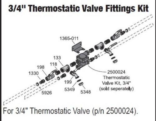 3/4&#034; Thermostatic Valve Fittings Kit