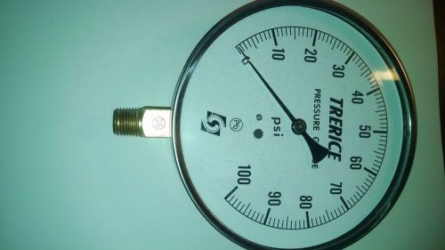 Trerice pressure gauge 620b 100psi 4.5&#034; 1/4 npt d62513 for sale