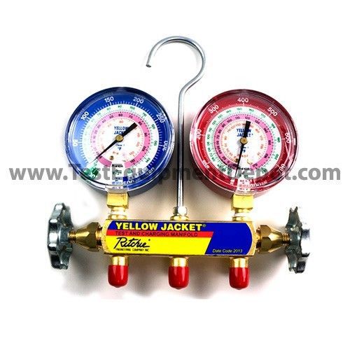 Yellow jacket 42001 manifold only, psi, r-22/404a/410a (clamshell) for sale