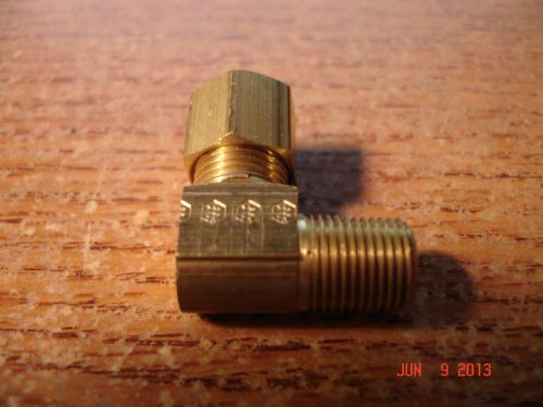 Compression brass 90 deg elbow fitting 1/4&#034; od tube x 1/8&#034; npt male for sale