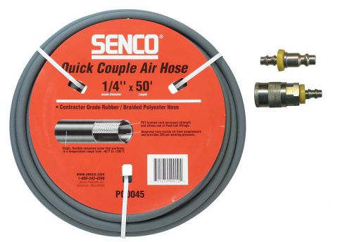Senco pc0045-combo 1/4&#034; x 50&#039; gray rubber air hose with fittings for sale