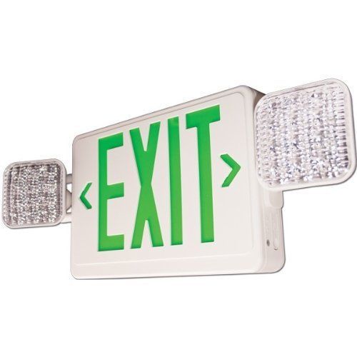 **all led** green and white emergency exit combo sign for sale