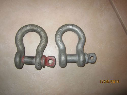 lot of two 4 3/4 T Shackle screw pin clevises Crosby &amp; Other.
