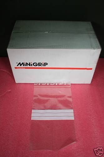 NEW BOX / 1000 MINIGRIP 11-76 COLORLINE 6&#034;x10&#034; RECLOSABLE ZIPPER BAG w/Hang Hole