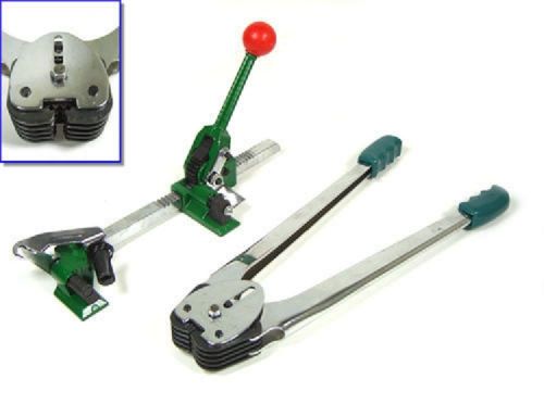 2pc strapping banding tool machine tensioner crimper set sealer packaging poly for sale