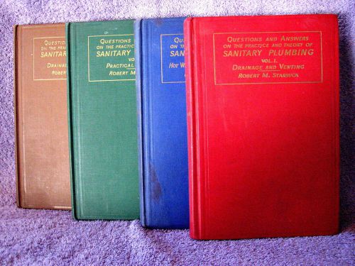 Starbuck&#039;s plumber&#039;s library:  4 volume vintage set... q&amp;a on sanitary plumbing for sale