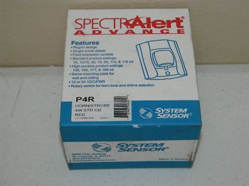 NEW SPECTRA ALERT P4R HORN/STROBE 4W STD CD RED FIRE ALARM QUANTITY AVAILABLE