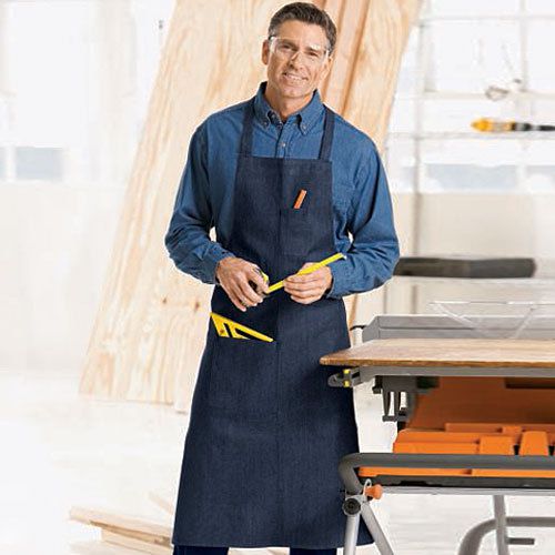 3 NEW COMMERCIAL GRADE NAVY BLUE DENIM APRON WITH 1 PEN AND HAND POCKET