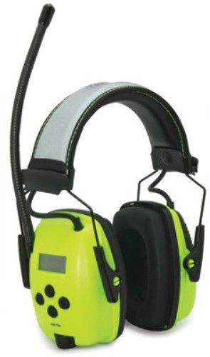 Howard leight over-the-head hi-vis digital am/fm radio earmuffs (2 aa batteries) for sale