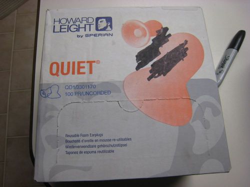 Howard leight quiet ear plugs 100 pair -un-corded for sale
