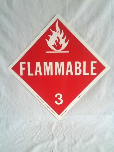 New Flammable  # 3 Safety Sign 10 3/4&#034; Square Set of 2 (D136)