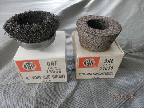 BLACK AND DECKER 4&#034; WIRE BRUSH AND 4&#034; SAUCER GRINDING WHEEL NEW IN BOXES