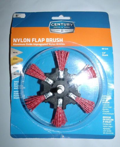 NEW 4&#034; Coated Nylon Flap Flapper Polisher Brush Coarse 1/4&#034; Smooth Shank 80 Grit
