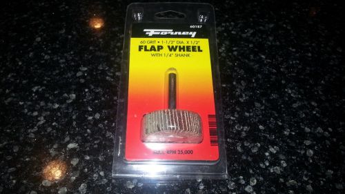 Forney 60187 mounted flap wheel with 1/4&#034; shank 1 1/2&#034; by 1/2&#034; 60 grit for sale