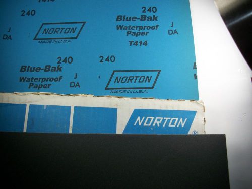 Norton TufBak 9 X 11 Sanding Sheets 240 Grit NEW Norton 50 pcs