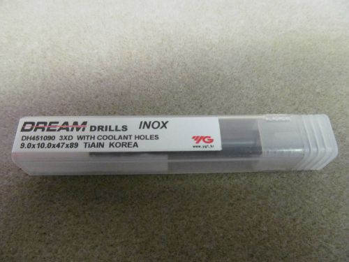 Yg-1 carbide dream drills inox drill short coolant 3xd 9.0x10.0x47x89 dh451090 for sale