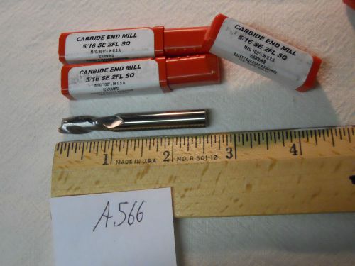 1 NEW 5/16&#034; DIAMETER CARBIDE END MILL. 2 FLUTE. 5/16&#034; SHANK. MADE IN USA [A566A]