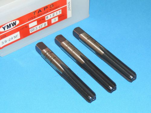 Ymw 3/8-24 nf bottom hand taps gh3 4fl hss oxide *** 3 pieces *** for sale