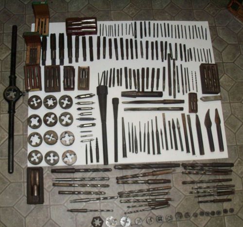 Large Lot Assortment Hand Tap &amp; Dies Punches Drill Bits Various Brand Sizes